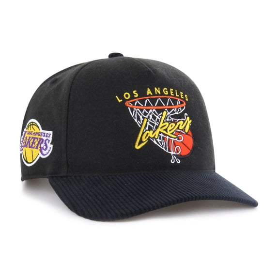 Men's '47  Black Los Angeles Lakers Nothing But Net Hitch Adjustable Hat