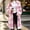 Pink, variant on QUNYINEY Long Fleece Jacket Women Hooded Plaid Button Down Outerwear Jackets Winter with Pockets Long Sleeve Coats