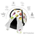 thumbnail image 3 of Car Seat Cover Baby - Colourful Ice Cream Print White Carseat Covers Baby for Girl Boy, Lightweight Newborn Car Seat Canopy Breathable Soft Infant Car Seat Cover, 3 of 7