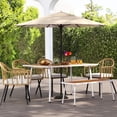 thumbnail image 4 of ModFusion 47" Outdoor/Indoor Backless Bench, All-Weather Patio Bench for Garden, Terrace, Porch, Park, Light Brown & White, 4 of 10