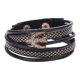 thumbnail image 1 of Joyería de pulsera con hebilla de cuero PU con diamantes de imitación en forma de avión a la moda (negro), 1 of 3
