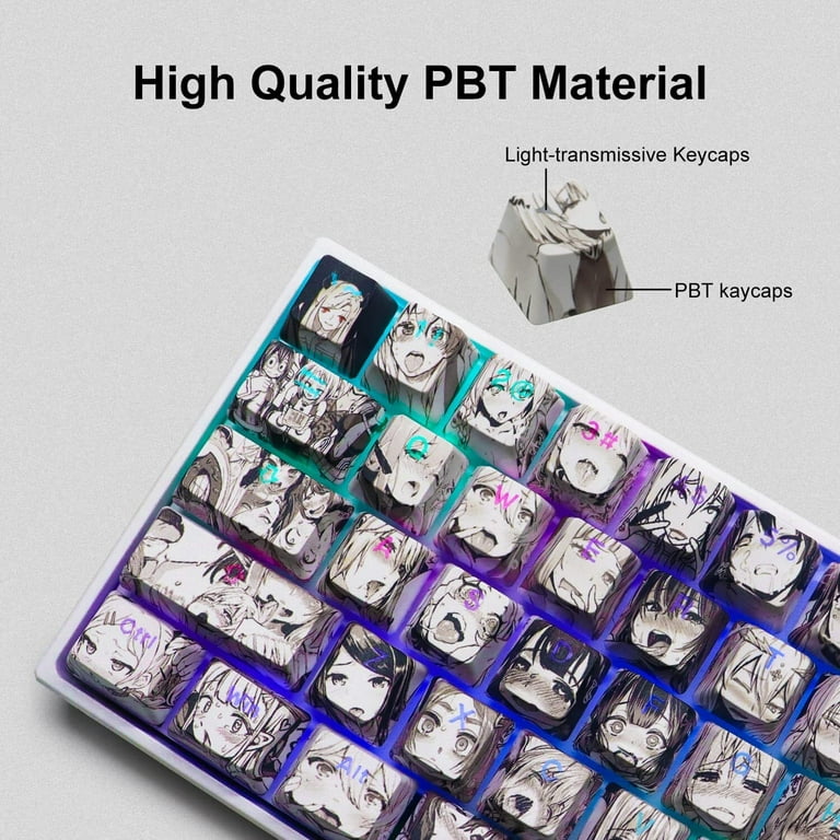 XVX PBT Keycaps 108 Keys Japanese Anime Style Keycaps Five Sided