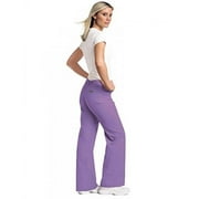 Landau Women's 9502 Urbane Relaxed Drawstring Pant Wisteria Purple Medium Petite