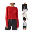 thumbnail image 3 of Gupgi Solid Color Knitted Cardigan for Women Button Front Sweaters Casual Crew Neck Long Sleeve Knit Tops, 3 of 8