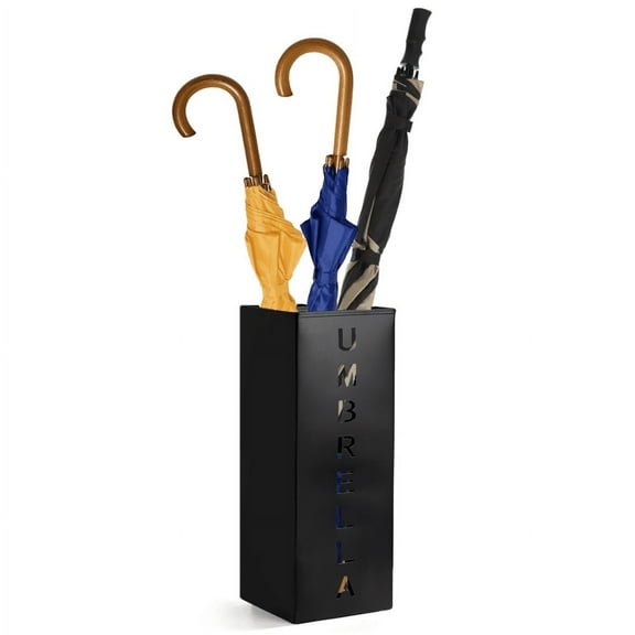 Luniquz Umbrella Stand Rack for Entryway,Freestanding Metal Umbrella Holder, Rain Collection Umbrella Organizer Bin for for Can Walking Stick,Home Office Decor