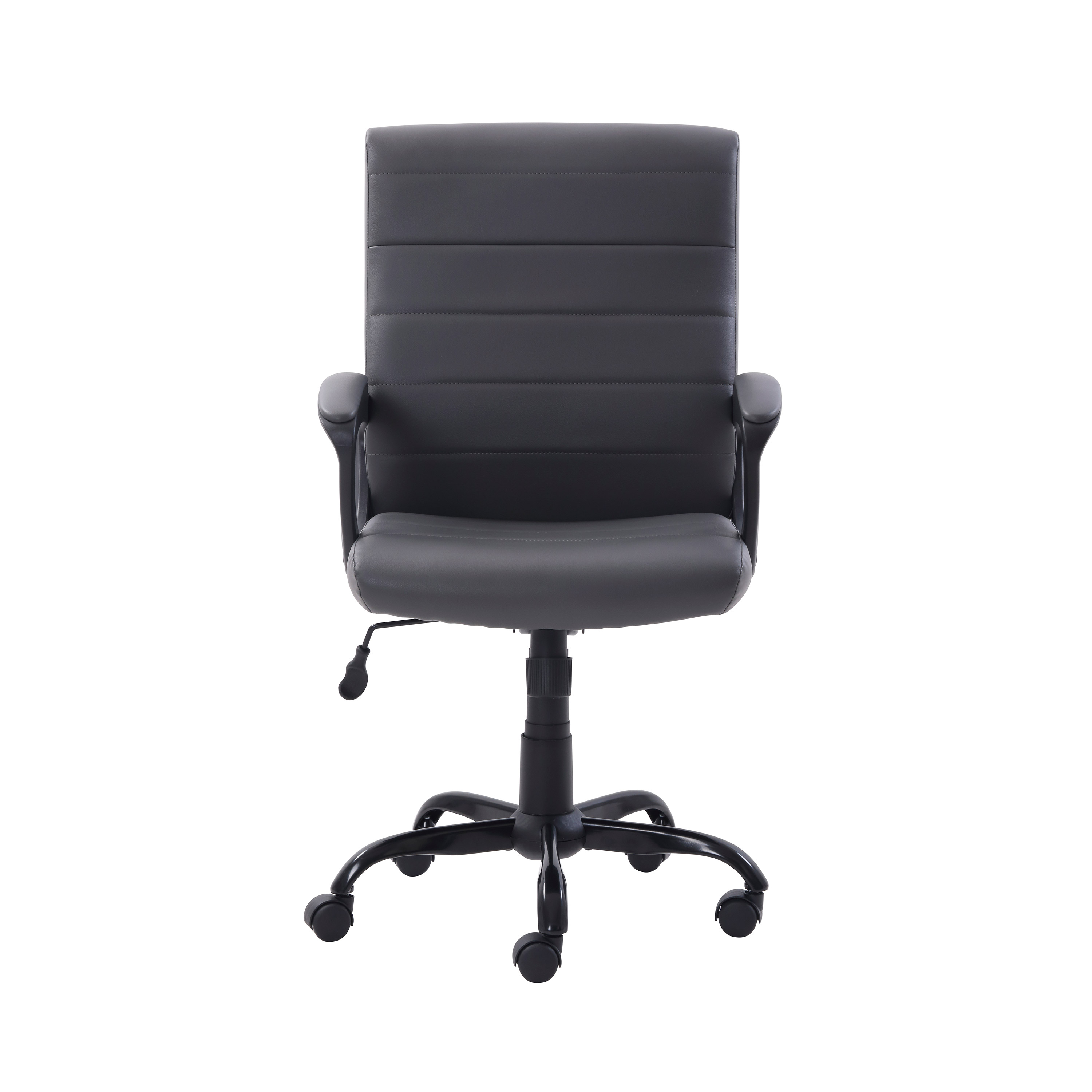 Mainstays Bonded Leather Mid-Back Manager's Office Chair, Gray - image 8 of 11