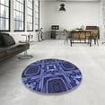 thumbnail image 4 of Ahgly Company Tapis de Zone Rond d'Intérieur Lavable à la Machine, Transitionnel, Bleu Ardoise Clair, 3 Pieds Rond, 4 of 7