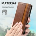 thumbnail image 4 of Ancove for Motorola Moto G Stylus 5G 2023 Wallet Case,Business Stitching Pattern PU Leather [RFID Blocking] Credit Card Slots Kickstand Shockproof Magnetic Flip Cover Case ,Darkbrown, 4 of 7