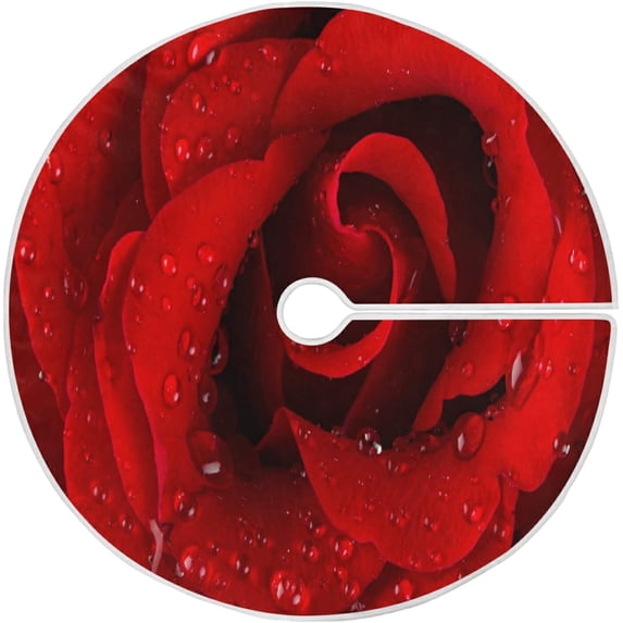 FMSHPON Valentine's Day Mother's Day Red Heart Love Xmas Christmas Tree Skirt Stand Mat for Holiday Party Decoration Indoor Outdoor 36 inches