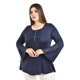 thumbnail image 1 of Blusa de manga acampanada con encaje Roman Fashion /Tallas Extras, 228 (Azul marino) azul marino 42, 1 of 5