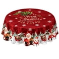 thumbnail image 4 of Christmas Tablecloth Round 60 Inch, Holiday Dining Table Cover, Festive Christmas Table Decor for Kitchen Home Party, 4 of 5