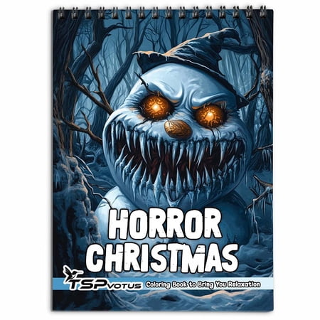 TSPVOTUS Horror Christmas Coloring Book for Adult Spiral Bound Soft Cover
