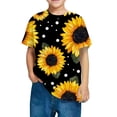 thumbnail image 1 of Zpanxa T-Shirts pour Filles Imprimé Stylé Col Rond Manches Courtes Été Décontracté Haut en Coton 3-4 Ans, 1 of 4