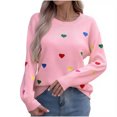 thumbnail image 2 of Yuyuzo Sweaters for Women Valentines Day Crewneck Long Sleeve Shirts Loose Casual Comfy Knit Pullover Tops, 2 of 6