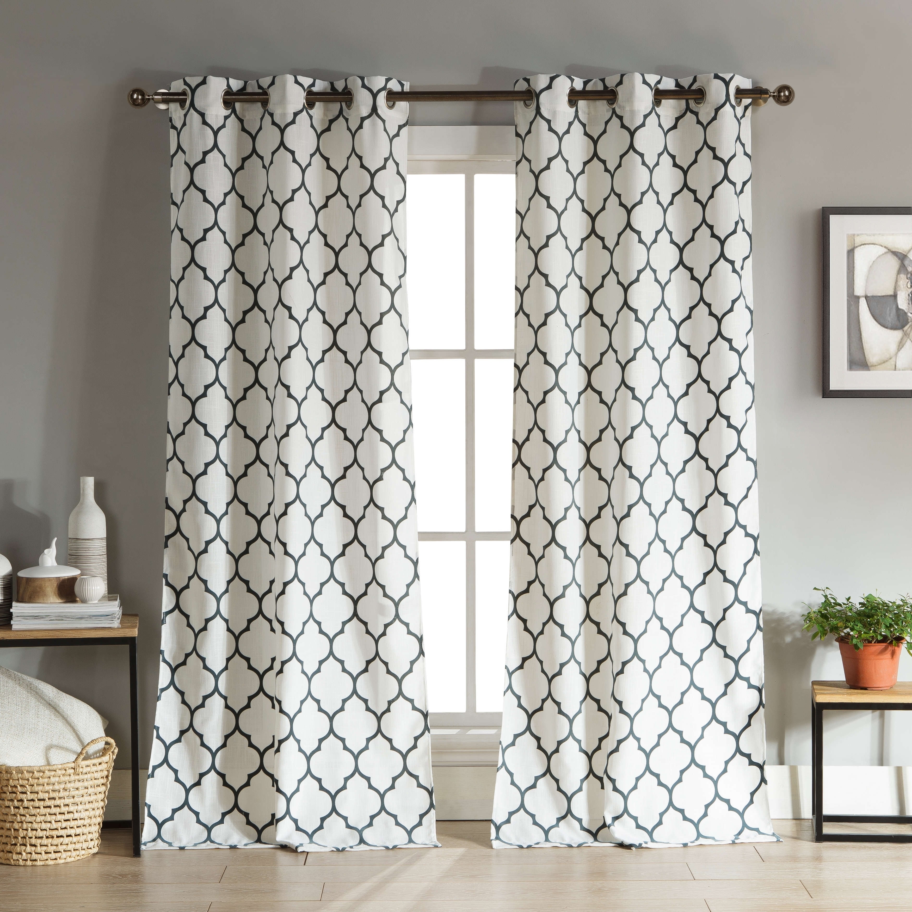 2-Pack Mason 38 in. W x 96 in. L Polyester Window Panel in Taupe