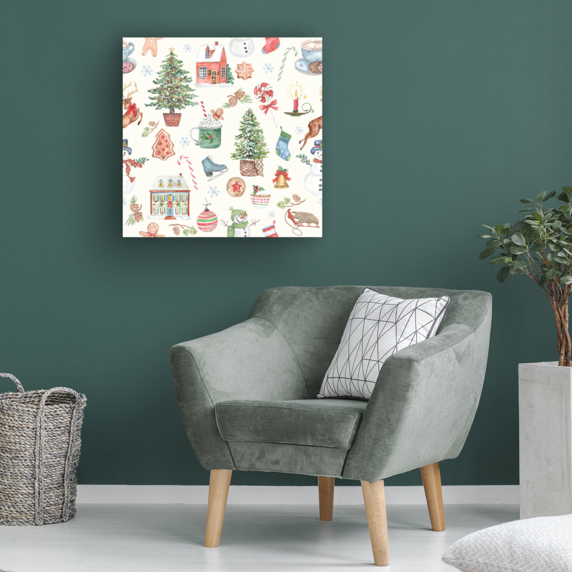 Canvas Wall Art - Jean Plout 'Holiday Memories B' Wall Art for Living Room, Bedroom, or Office Décor by Trademark Fine Art - 18 x 18 Inches