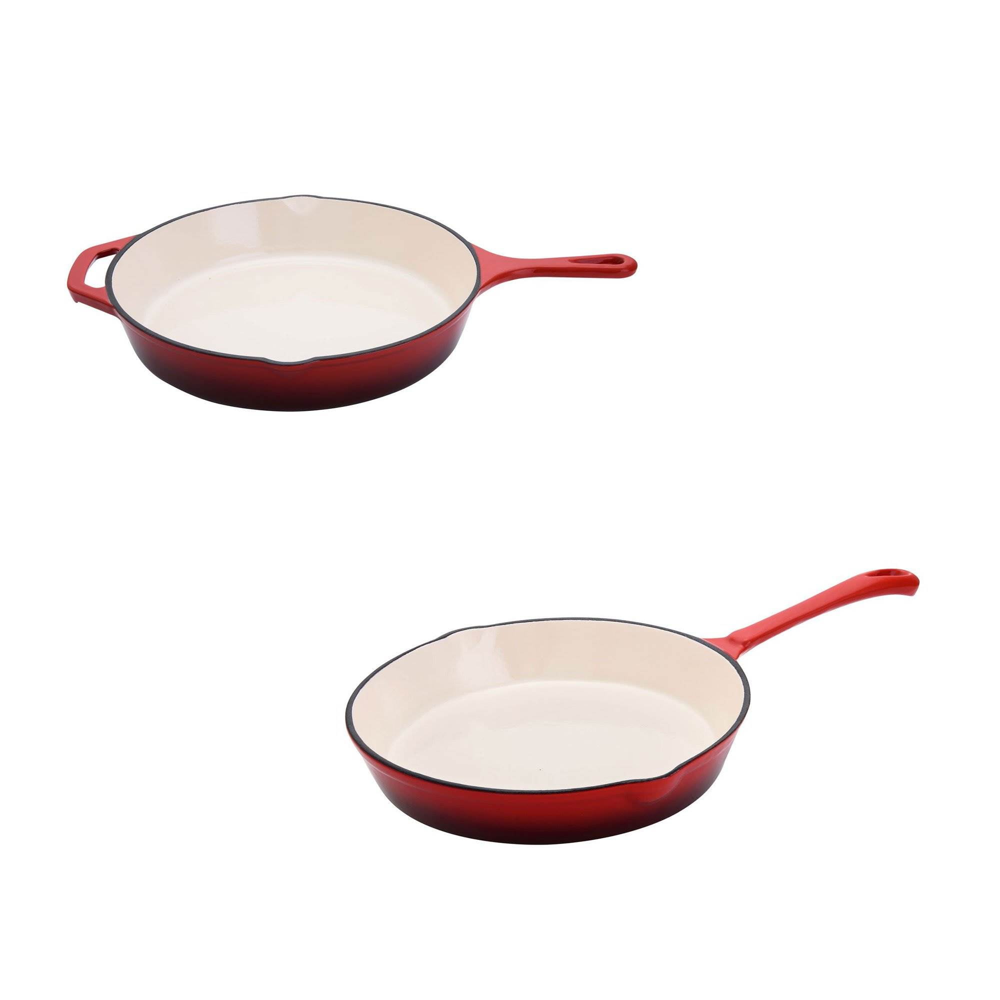 Hamilton Beach 10" Enameled Cast Iron Frying Pan Skillet + 12" Frying
