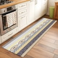 thumbnail image 2 of 2'x6' Rug Runners for Hallways Kitchen, Yellow Grey Geometric Non Slip Entryway Beside Floor Carpet Runner, Boho Vintage Country Flowers Leaves Laundry Room Bedroom Throw Rugs Mat for Family Pet, 2 of 8