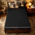 thumbnail image 4 of Erosebridal Western Cowboy Zipper Queen Comforter Set with Fitted Sheet and 2 Pillowcases for Boys Men, Vintage American Flag Zipper Bedding Set, Black Reversible, 4pcs, 4 of 7