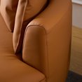 thumbnail image 5 of Modern 5-Seater Curved Sectional Sofa, Deep Seat Design for Apartments & Home Offices, Orange Left Chaise with Eco-Leather Cushions, 5 of 9