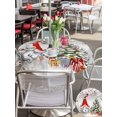 thumbnail image 4 of Outdoor Tablecloth with Umbrella Hole and Zipper, Grey Red Christmas Round Table Cloth 54 Inch Waterproof Tablecloth, Snowflake Gnomes Xmas Tree Winter Gifts Picnic Table Cover for Patio Camping, 4 of 7