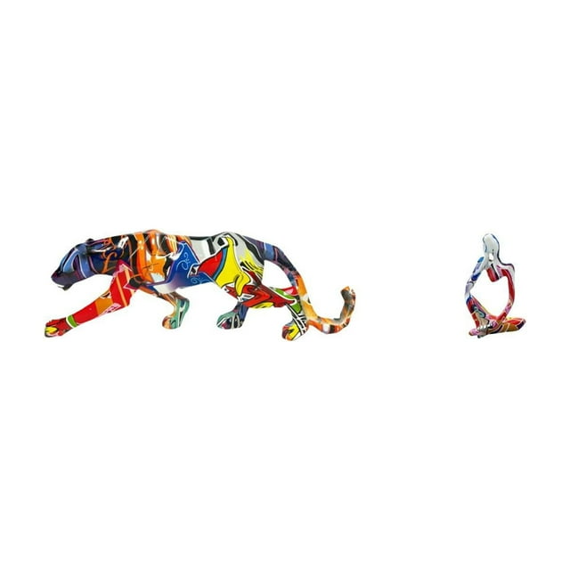 esculturas,estatua de figura decorativa andante,Escultura animal artesanal regalo arte moderno fiesta en casa,Estatua de resina,Figura ornamental de resina con estatua de un pensador sentado