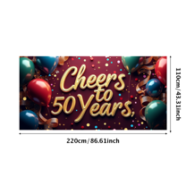 LUUFILx Golden 50th Anniversary Balloon Backdrop Banner Party Supplies Birthday Celebration Decorations Photography Props Years Background