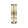 thumbnail image 6 of Benchmark� 18k Gold 7mm Comfort-fit Satin-finished With High Polished Center Cut Carved Design Wedding Band Ring, 6 of 9