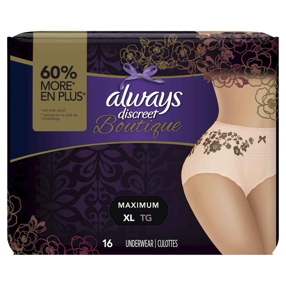 Always Discreet Boutique Max Incontinence Underwear, XL, 16 ct