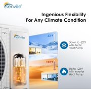 Senville 28000 BTU Mini Split Air Conditioner & Heat Pump Tri-Zone White
