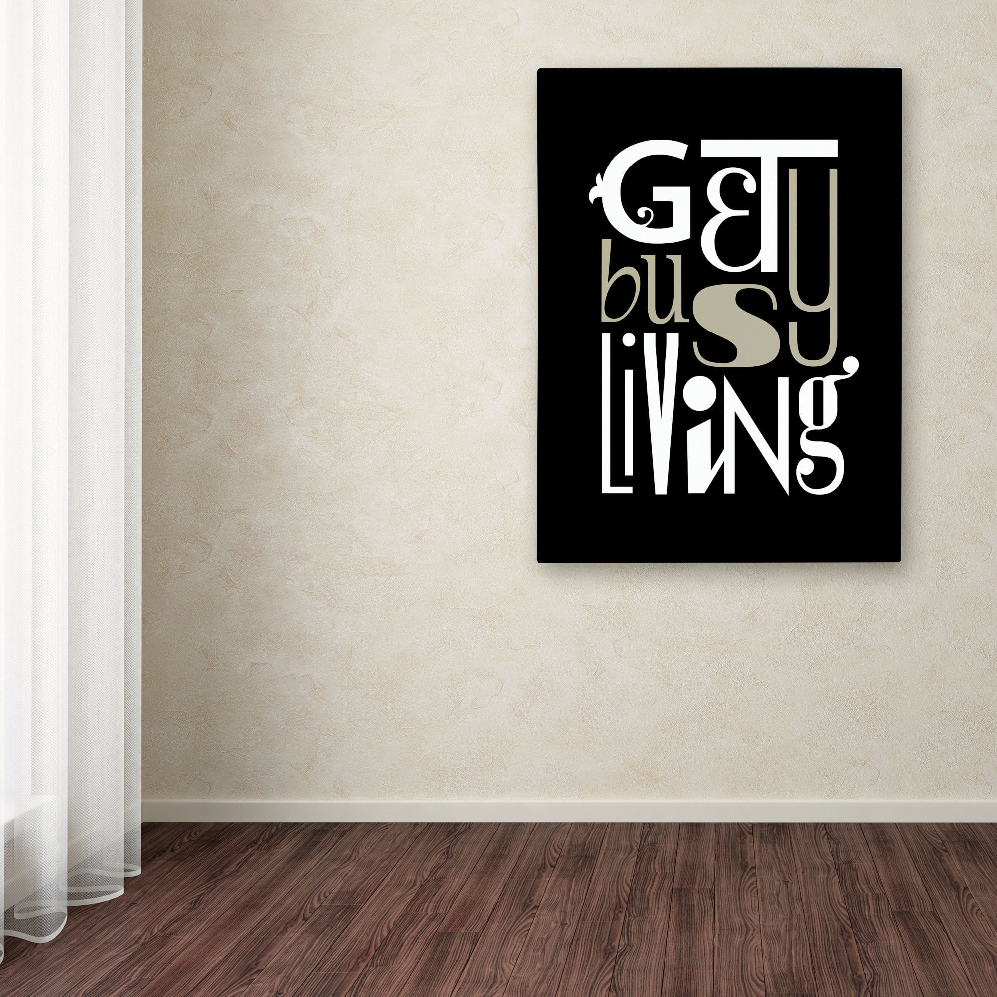 Trademark Fine Art "Get Busy Living" Canvas Art by Megan Romo