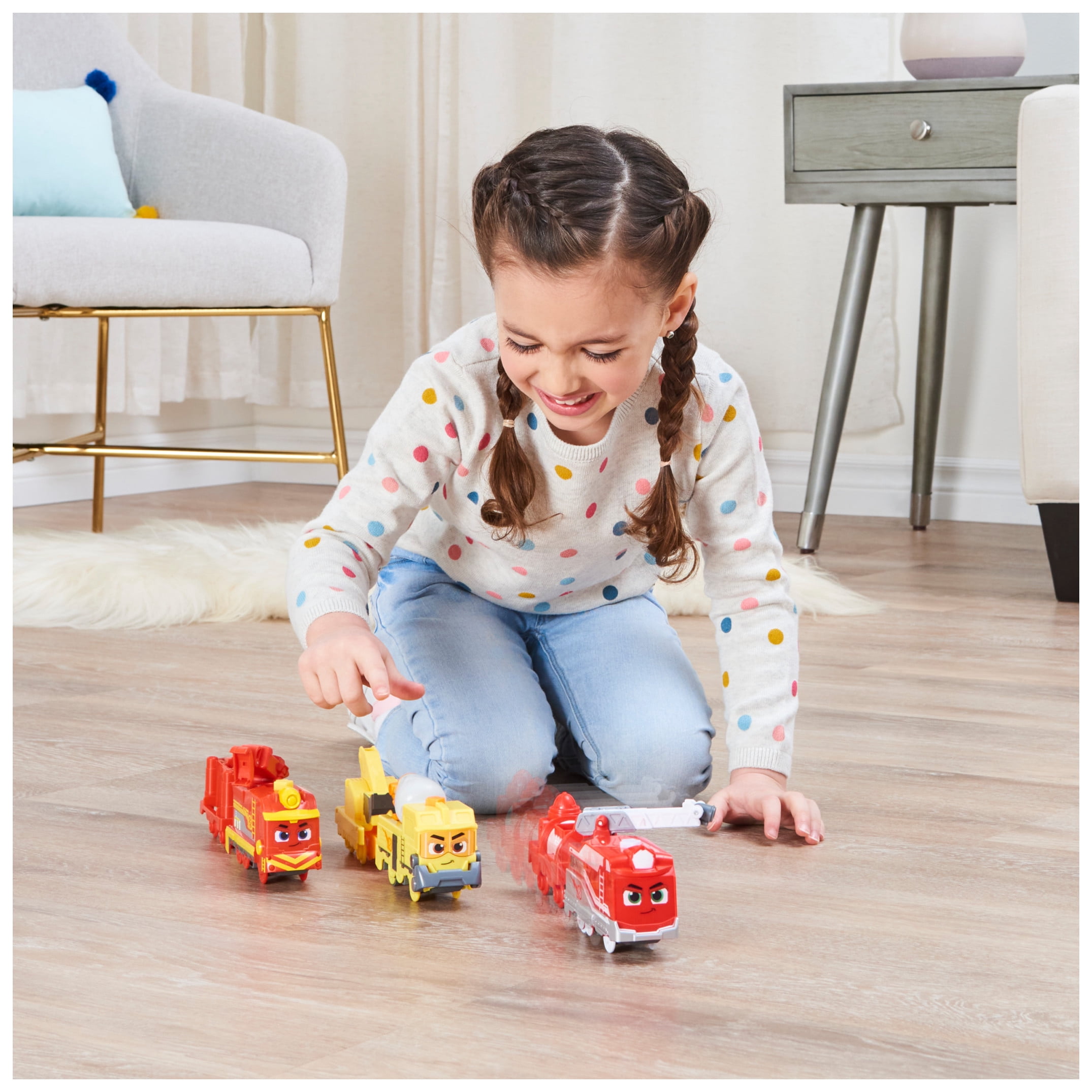 Mighty Express, Build-It Brock Motorized Toy Train with Working Tool and Cargo Car, Kids Toys for Ages 3 and up