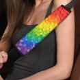thumbnail image 4 of Chririnla Car Seat Belt Pads Stylish Accessory Polyester, Compatible with, Suitable for Vans, Gradient Coloured Heart, 4 of 8