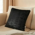 thumbnail image 2 of Mainstays 18" x 18" Rich Black Ruched Fur Decorative Throw Pillow, 2 of 9
