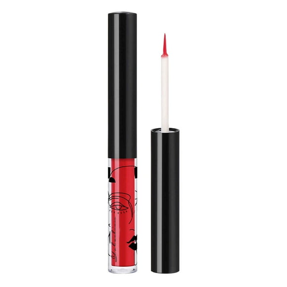 Huarll Eyeliner Pencil, Beauty Tools, Liquid Eyeliner Pearlescent Color Liquid Eyeliner Waterproof Long Wear Gel Eyeliner Makeup Eyeliner 2.5ml Red