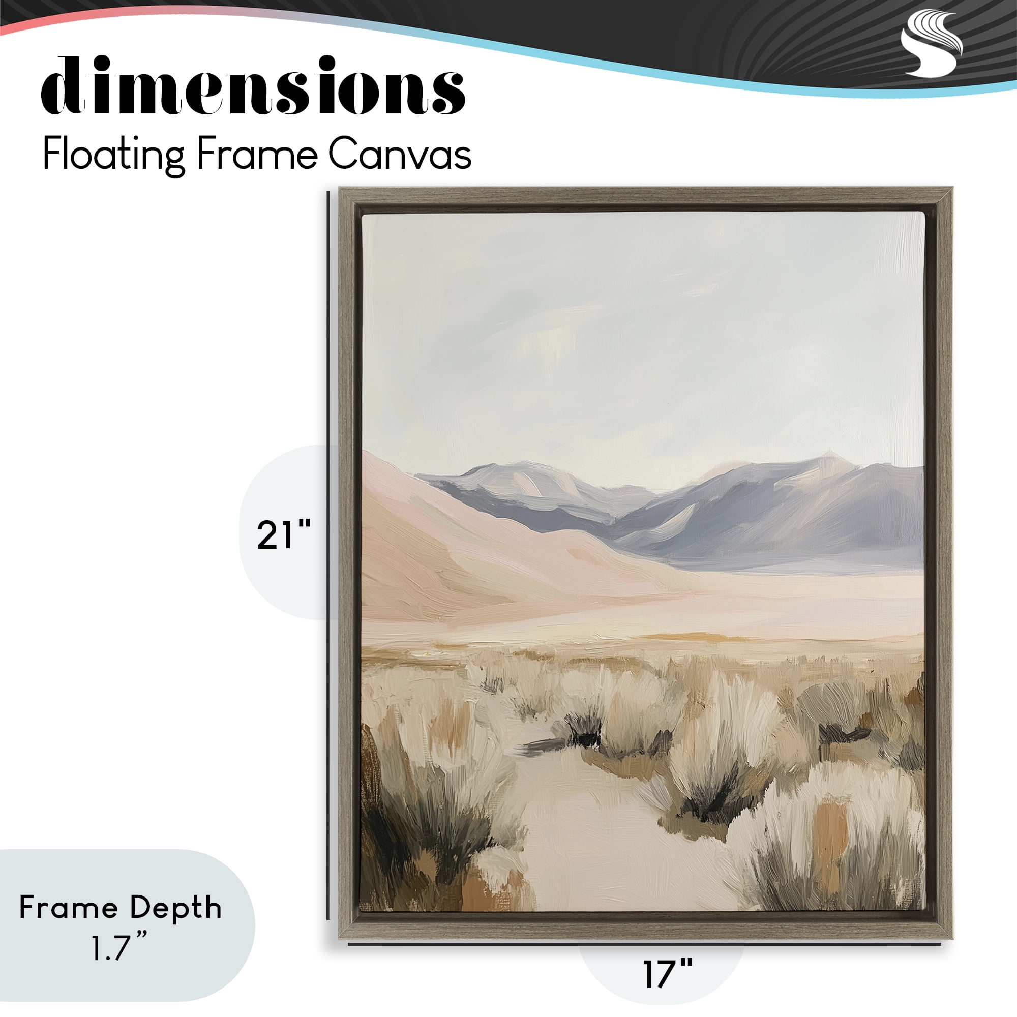 Stupell Industries Pastel Desert Solitude Brown Framed Floater Canvas Wall Art, design by Heidi Kuntz
