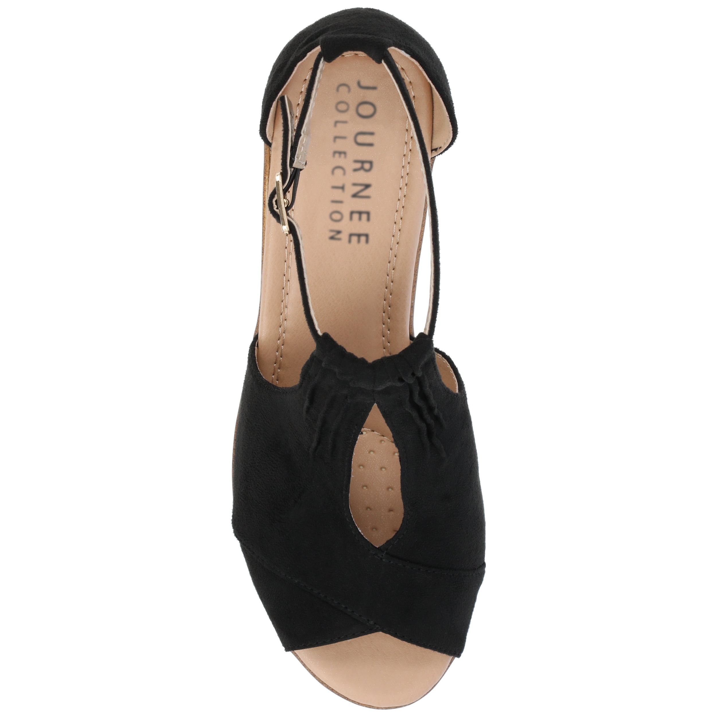 Journee Womens Kedzie Peep Toe Wedge Sandals, Widths Available