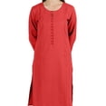 thumbnail image 3 of Moomaya Solid Kurta Pajama Set For Women Ethnic Set Full Sleeve Indian Formal Cotton Clothing, 3 of 7