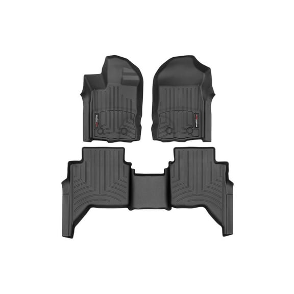 WeatherTech Custom Fit FloorLiners compatible with 2020-2023 Ford Ranger - 1st & 2nd Row, Black