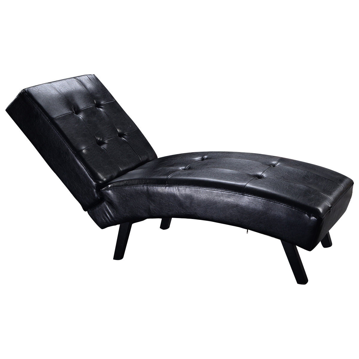 Goplus Modern Chaise Lounge Leather Chair Armless