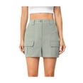 thumbnail image 3 of Asklazy Women High Waist Pockets overalls Shorts Summer Casual Shorts,US Size,Grey,S, 3 of 10