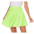 thumbnail image 2 of Women Casual Mini Stretch Waist Flared Plain Pleated Skater Skirt (Medium, Black), 2 of 7