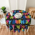 thumbnail image 6 of Happy Birthday Tablecloth, Birthday Tablecloth, Birthday Party Tablecloth Seasonal Dining-Table Cover, 60 inch Round for Home Party Picnic, 6 of 6