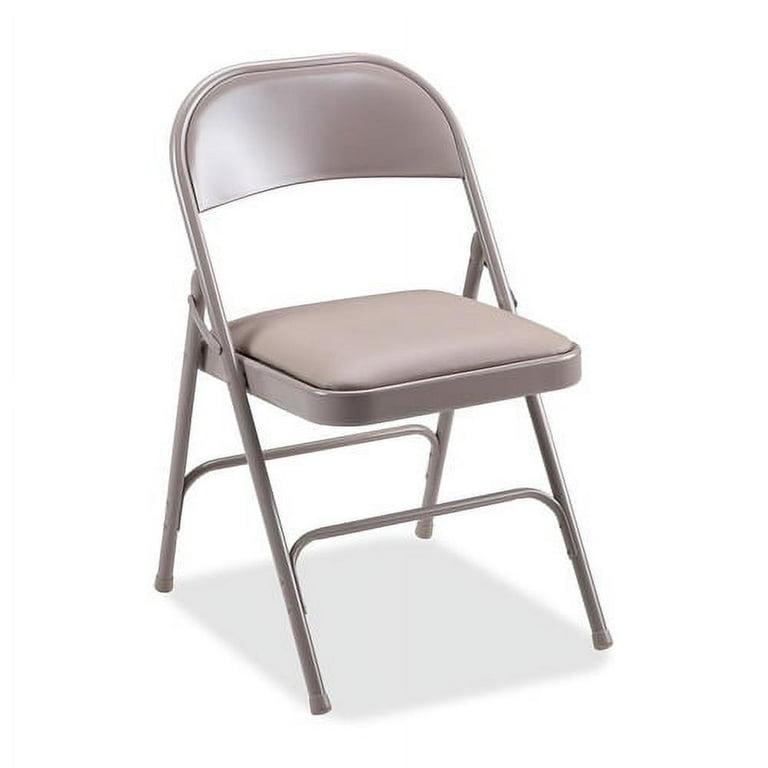 Lorell Padded Seat Folding Chairs - Beige Vinyl Seat - Beige Steel Frame - 4 / Carton Lorell Padded Seat Folding Chairs - Beige Vinyl Seat - Beige Steel Frame - 4 / Carton