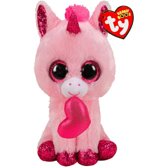 TY Beanie Boos -2020 Valentines Darling The Unicorn (Glitter Eyes) Small 6" Plush