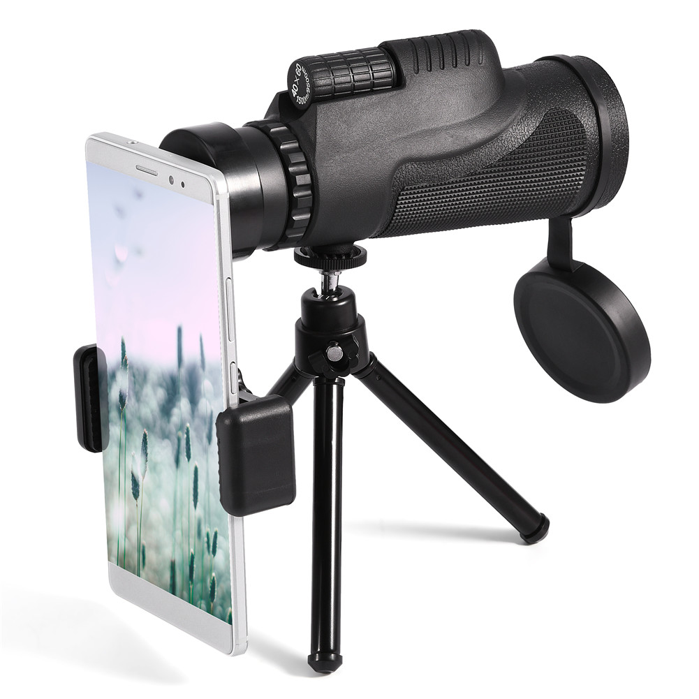 FAGINEY Mobile Phone 10X Zoom Monocular Telescope Optical HD Lens with Tripod Mount Phone Clip