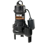 Wayne RPP50 Cast Iron Sewage Pump with Piggy Back Tether Float Switch, Black