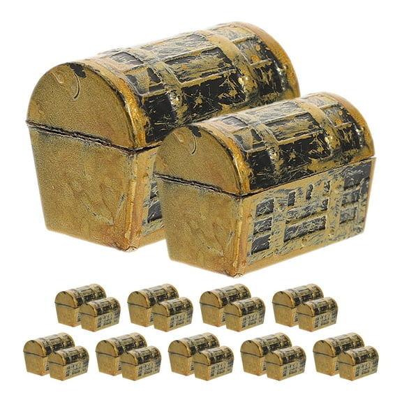 Supvox 20pcs Small Treasure Chest Box Plastic Vintage Style Decorations for Model Collectors Display