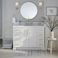 thumbnail image 2 of Ariel Taylor 48 In. Oval Sink Bathroom Vanity With Carrara White Quartz Countertop 1.5 Edge In White, 2 of 11