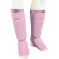 thumbnail image 3 of MRX BOXING & FITNESS Muay Thai Shin Guards Kick Boxing Leg & Foot Protector Pad MMA Shin Guard Extra Padding for Men or Women (Pink, L/XL), 3 of 5